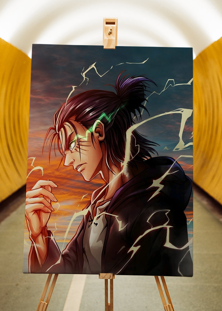 Eren Yeager útočí na Titána 