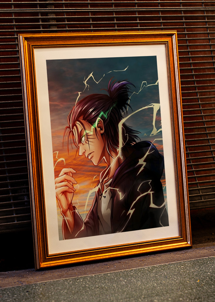 Eren Yeager útočí na Titána 