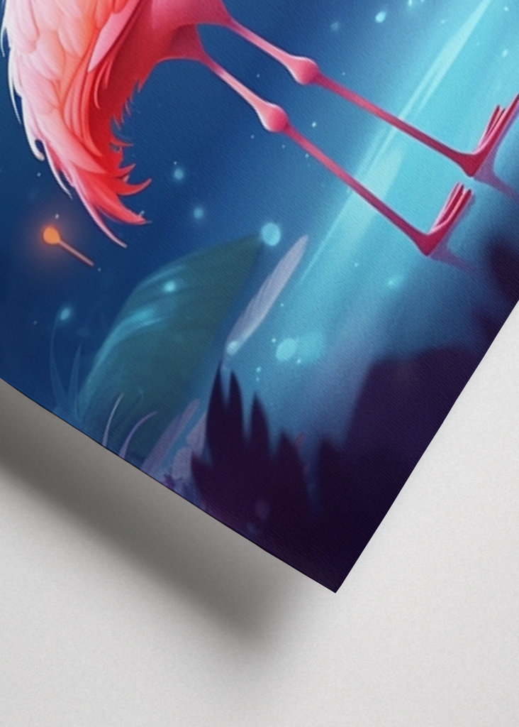 Fenicottero acquatico nella foresta