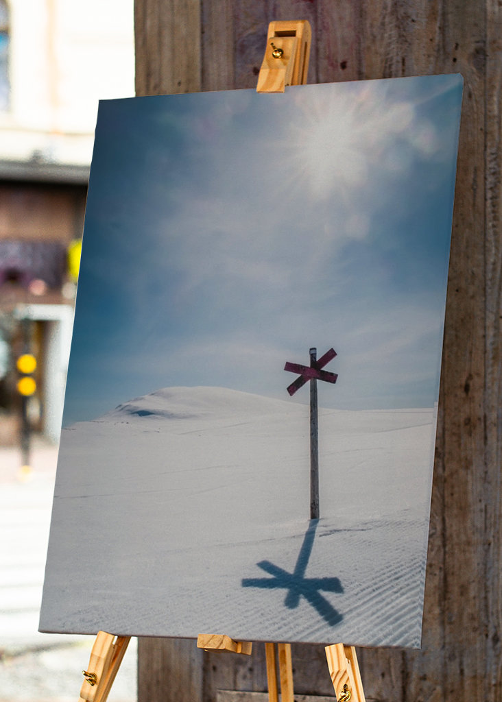 Swedish winter trail sign