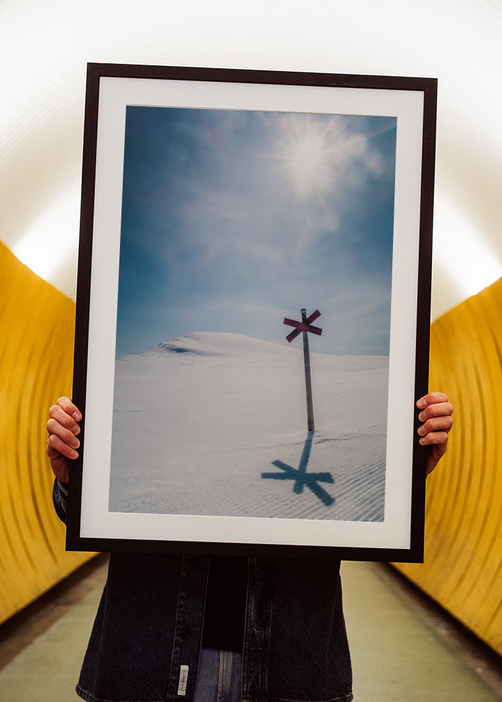 Swedish winter trail sign