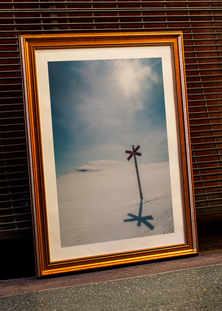 Swedish winter trail sign