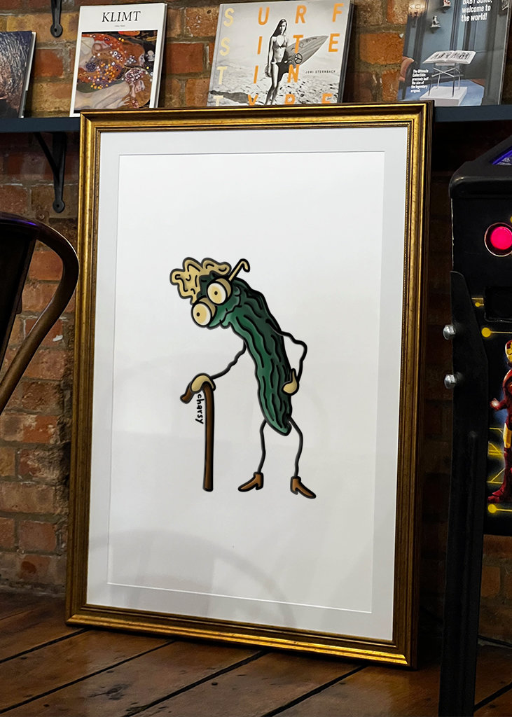 Cute pickle cartoon character 