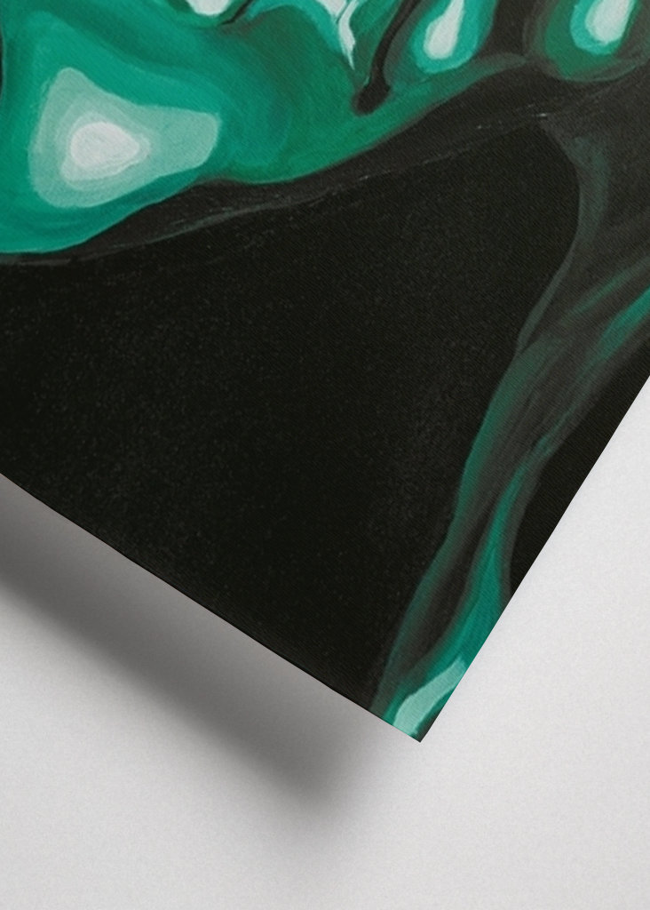  Arte de pintura de retrato verde.