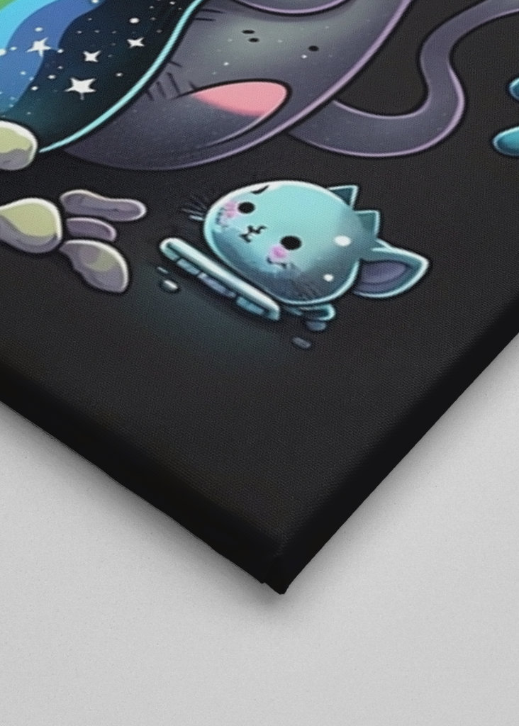 Gatto magico con arcobaleno