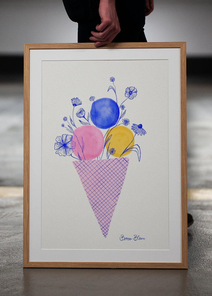 Fiori di gelato in rosa