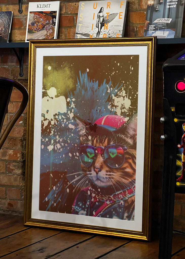 Chat cool un design coloré