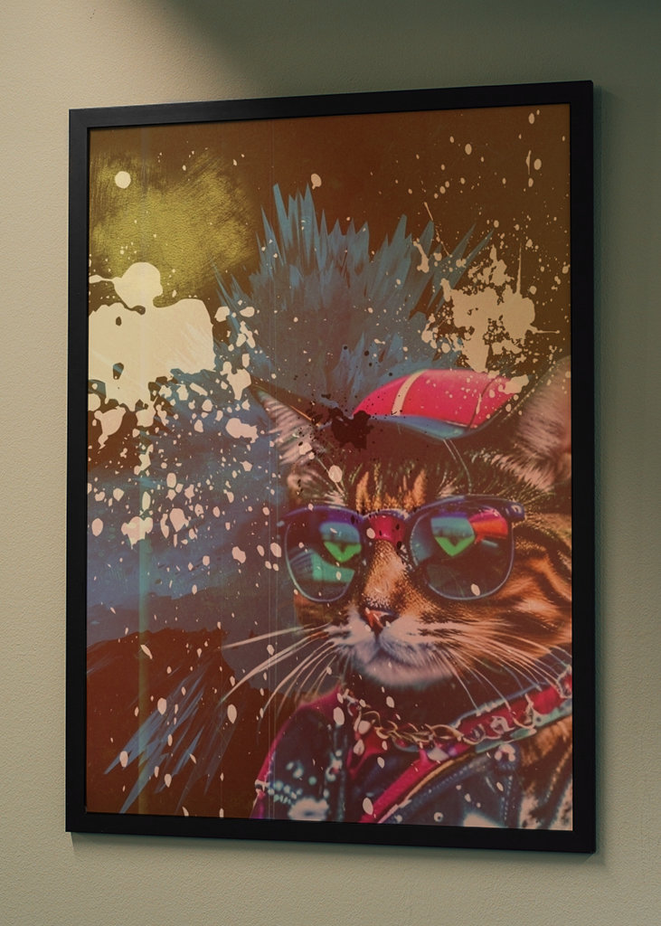 Chat cool un design coloré