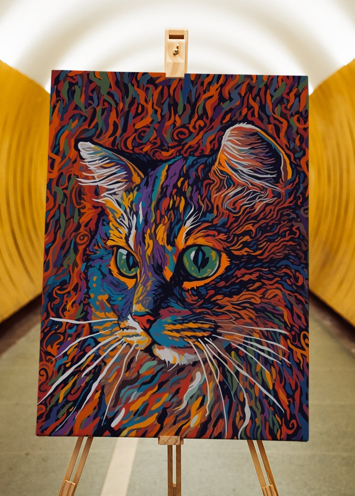 Abstract colorful Cat