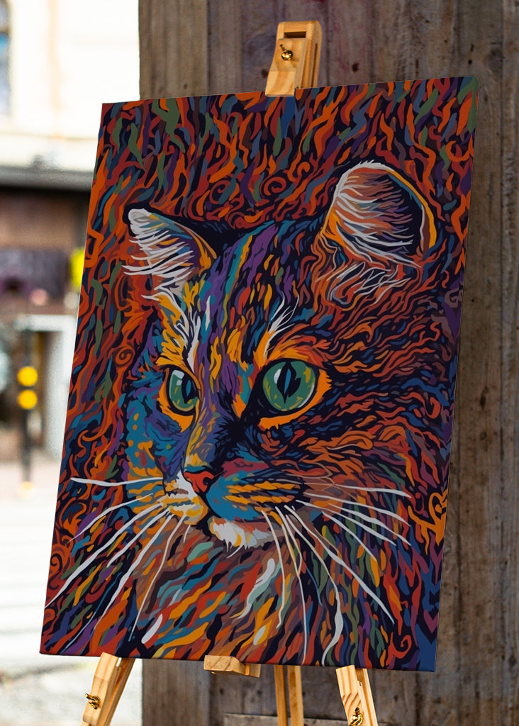 Abstract colorful Cat