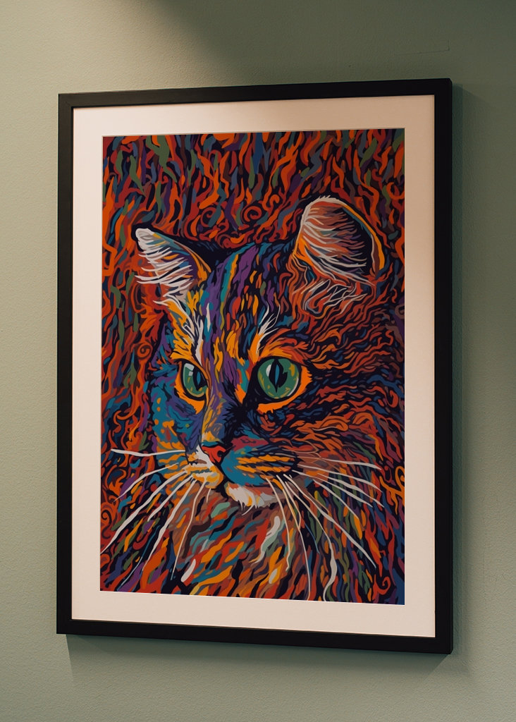 Abstract colorful Cat