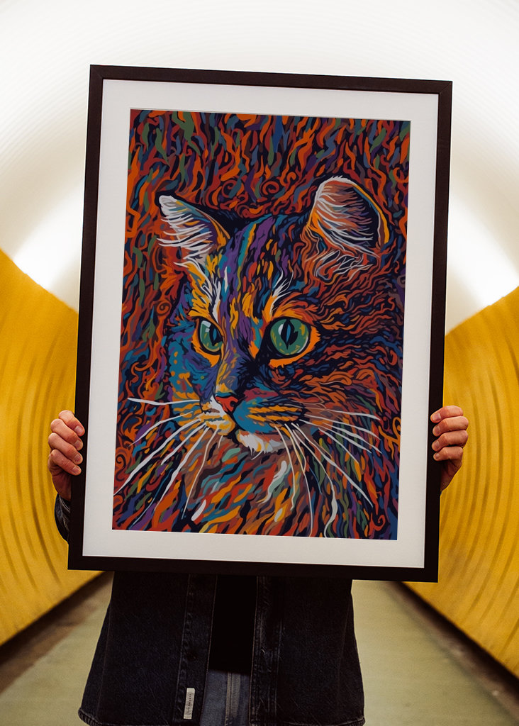 Abstract colorful Cat