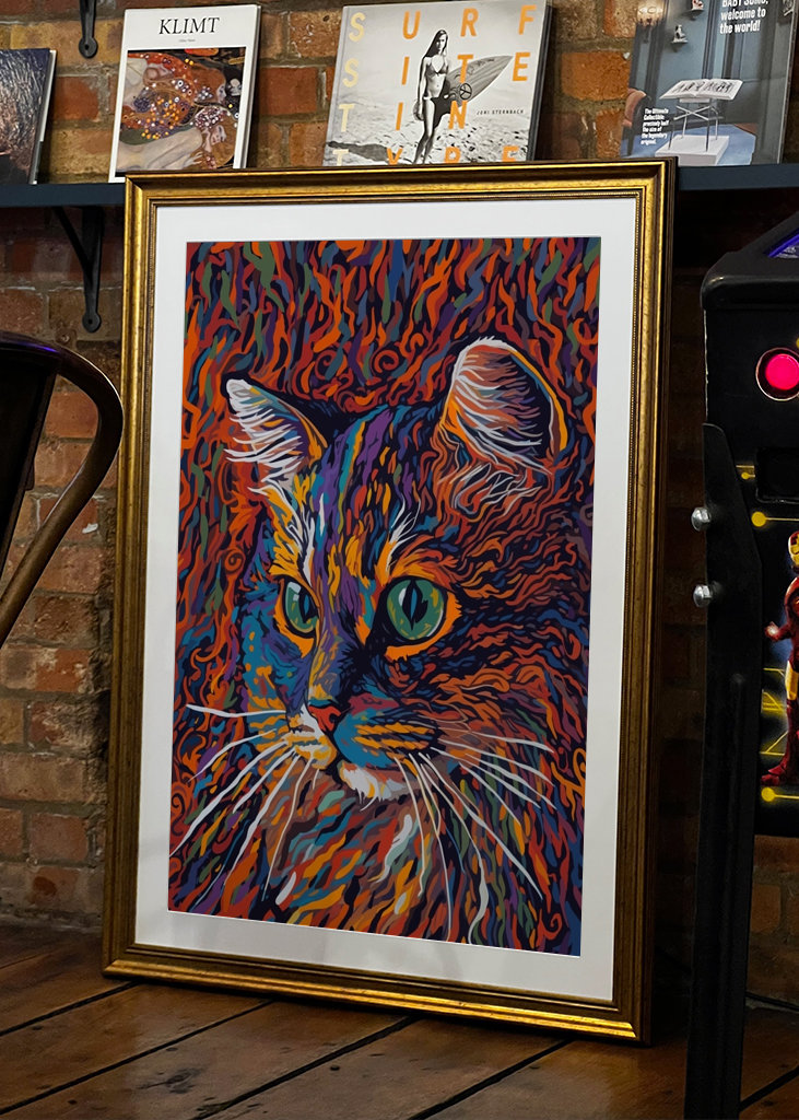 Abstract colorful Cat