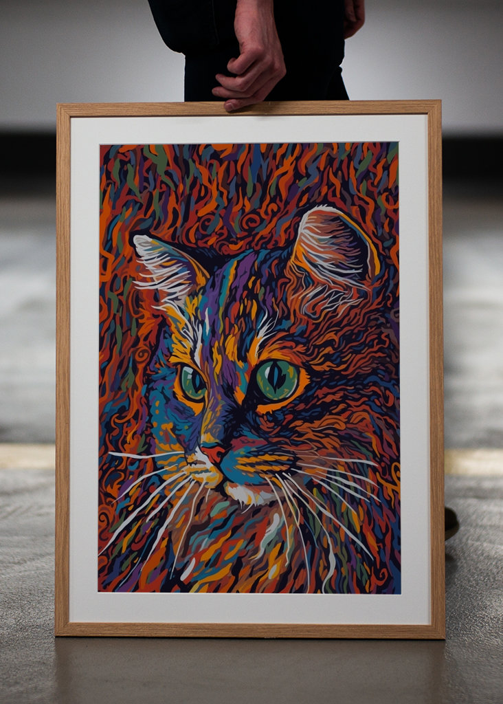 Abstract colorful Cat