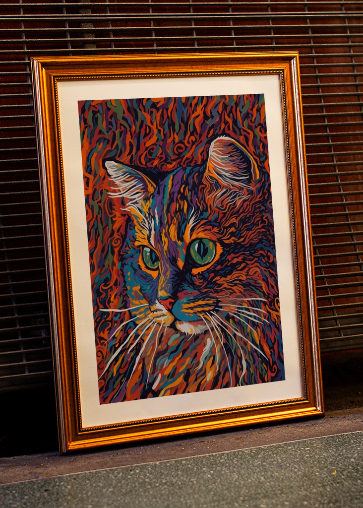 Abstract colorful Cat