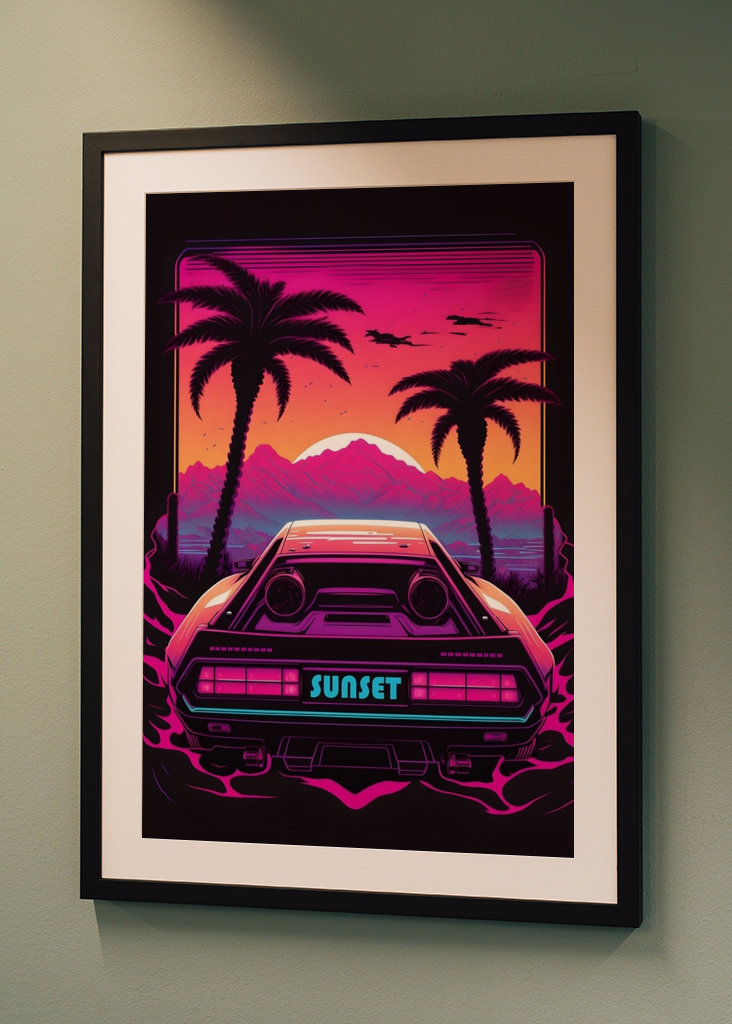 Retro Car by Sunset Synthwave