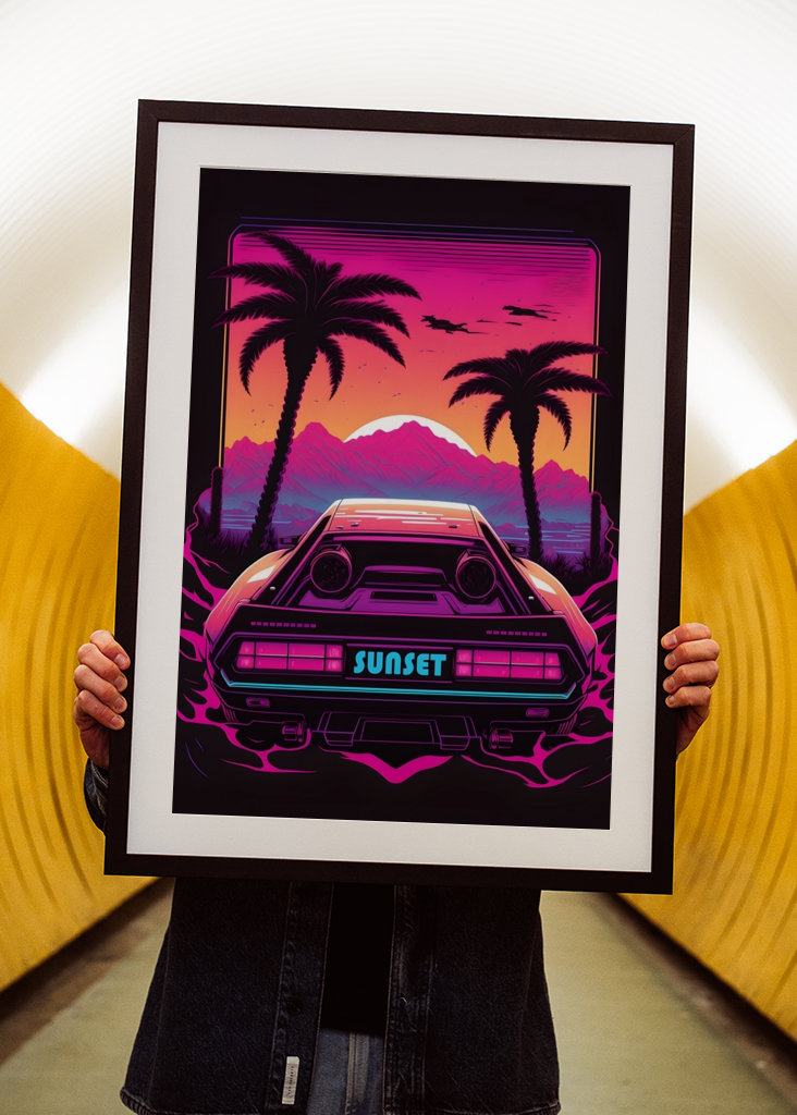 Retro Car by Sunset Synthwave