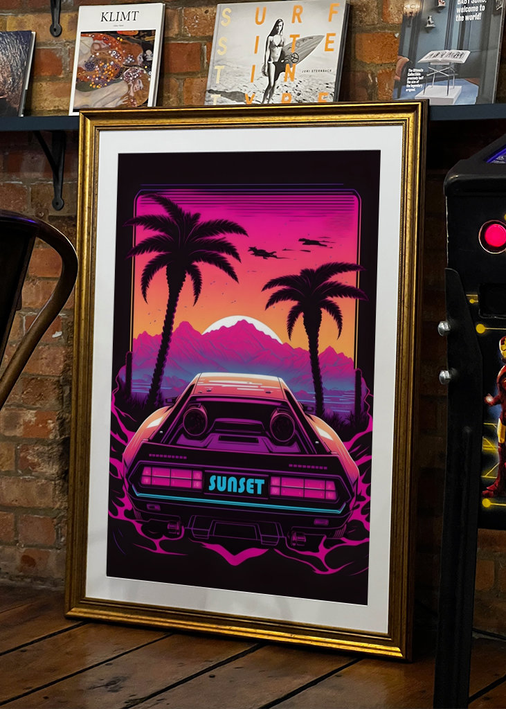 Retro Car by Sunset Synthwave
