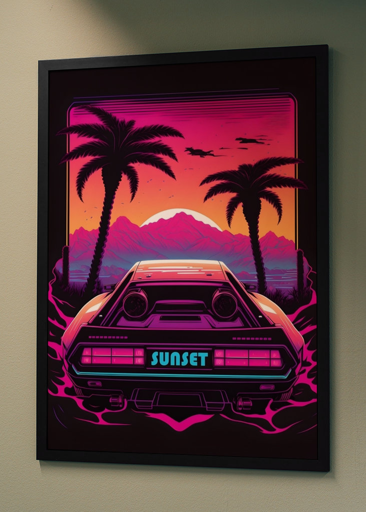 Retro Car by Sunset Synthwave