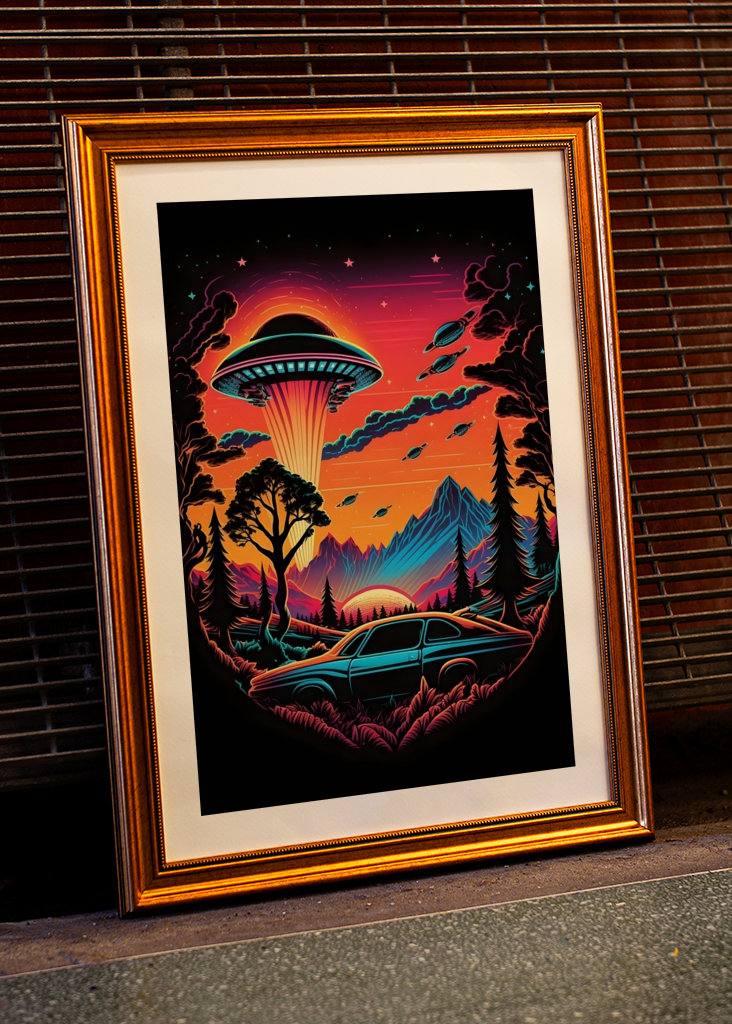 Ufo Spaceship in the Forest