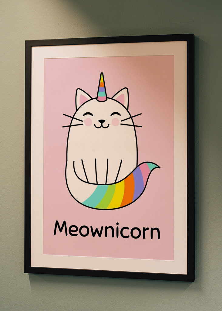 Un simpatico gatto unicorno