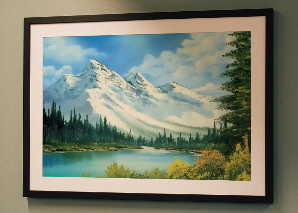 snø, fjell, elveutsikt;