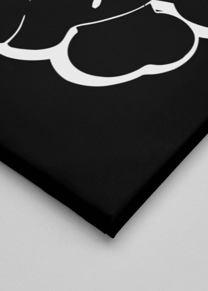 kaws head black white