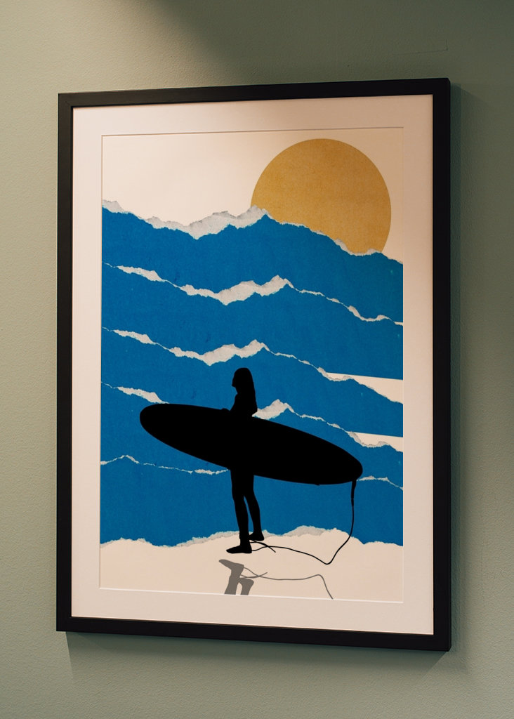 Silueta De Un Surfista collage