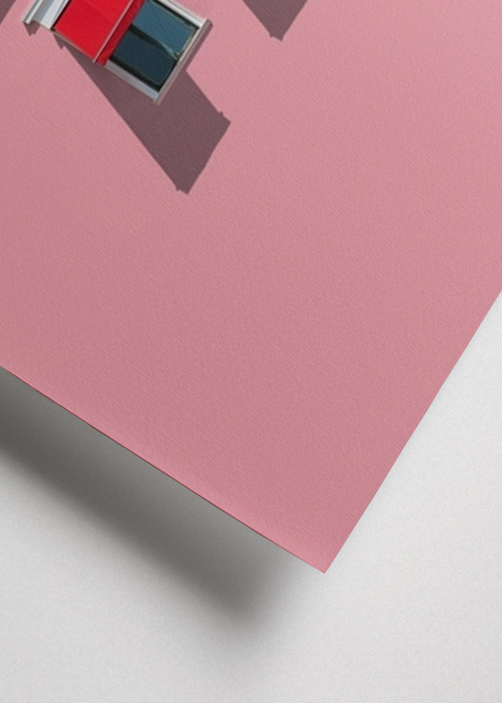 Red Awnings on Pink Wall