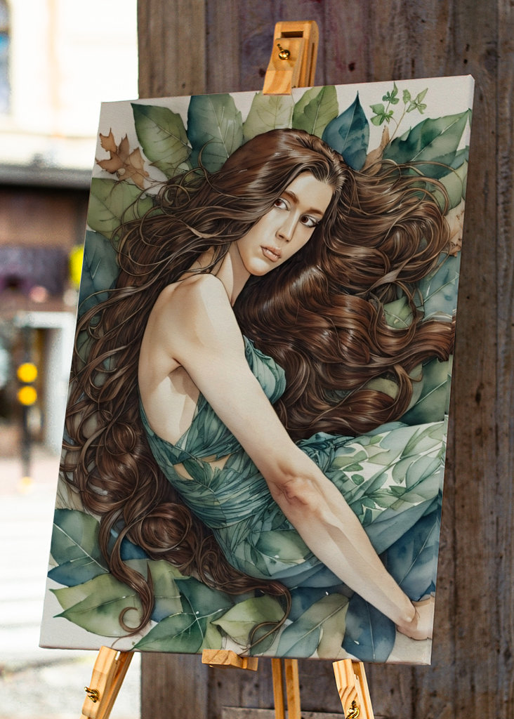 Kobieta leżąca wśród liści