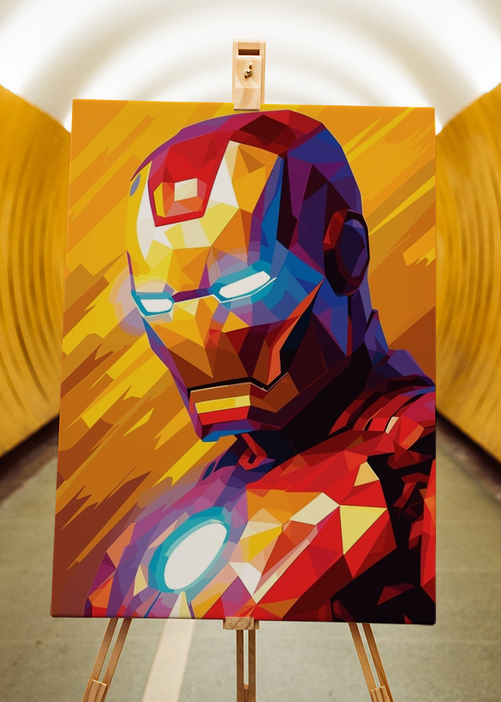 Iron Man Marvel Pop art WPAP