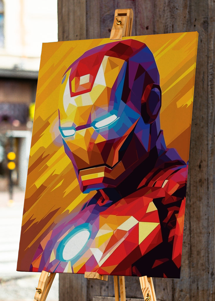 Iron Man Marvel Pop art WPAP