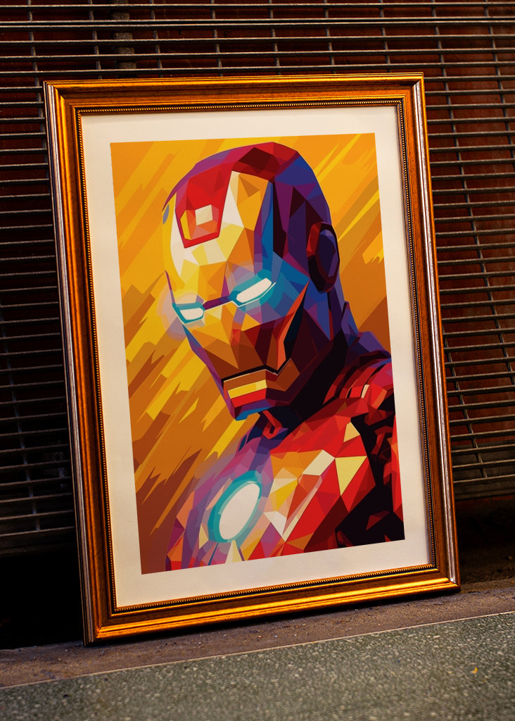 Iron Man Marvel Pop art WPAP