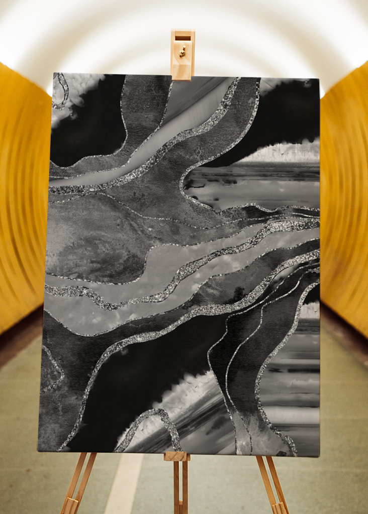 Agata di marmo grigio nero bianco 