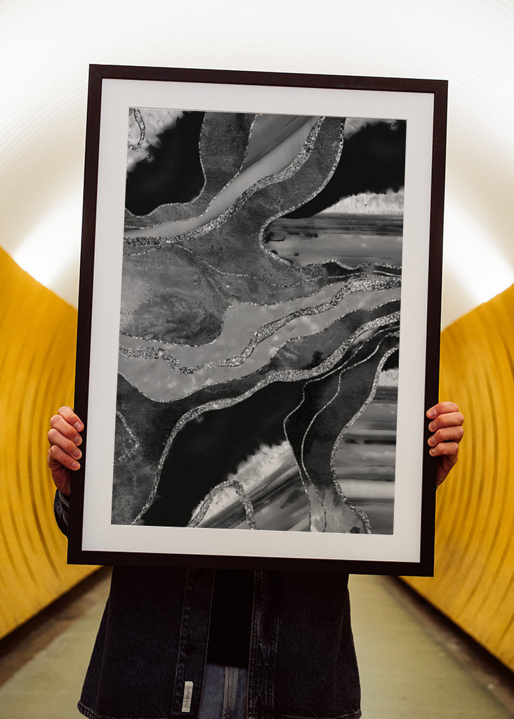 Agata di marmo grigio nero bianco 