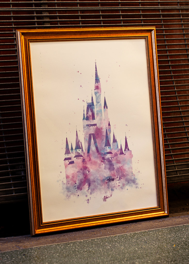 Cinderella Castle Watercolor