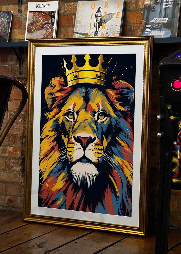 Lion with a Crown - Pop Art