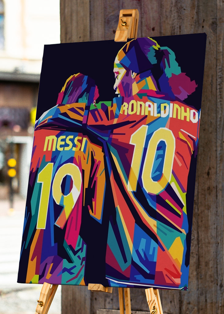 Messi og Ronaldinho Pop Art