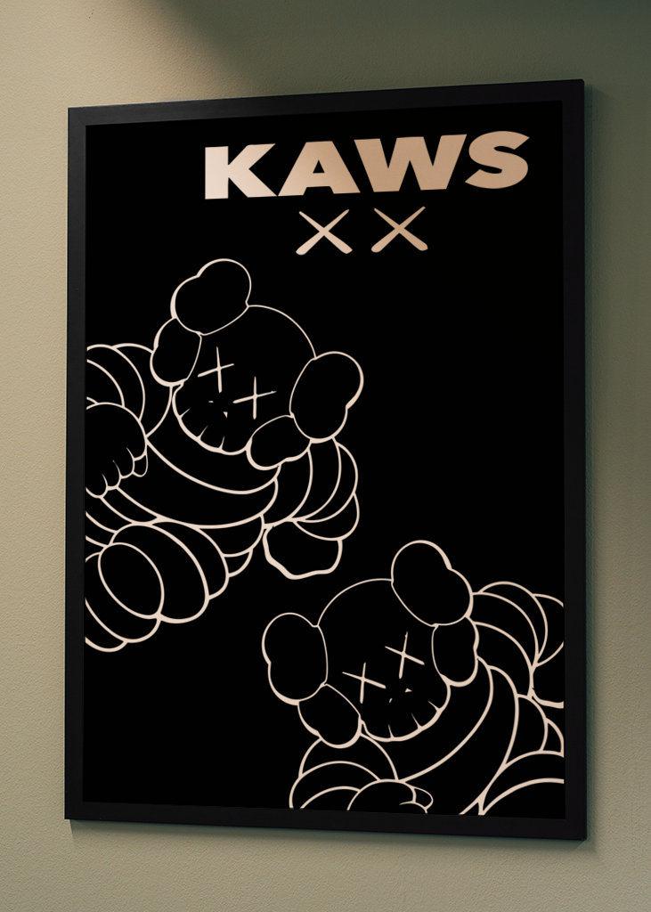 kaws black white