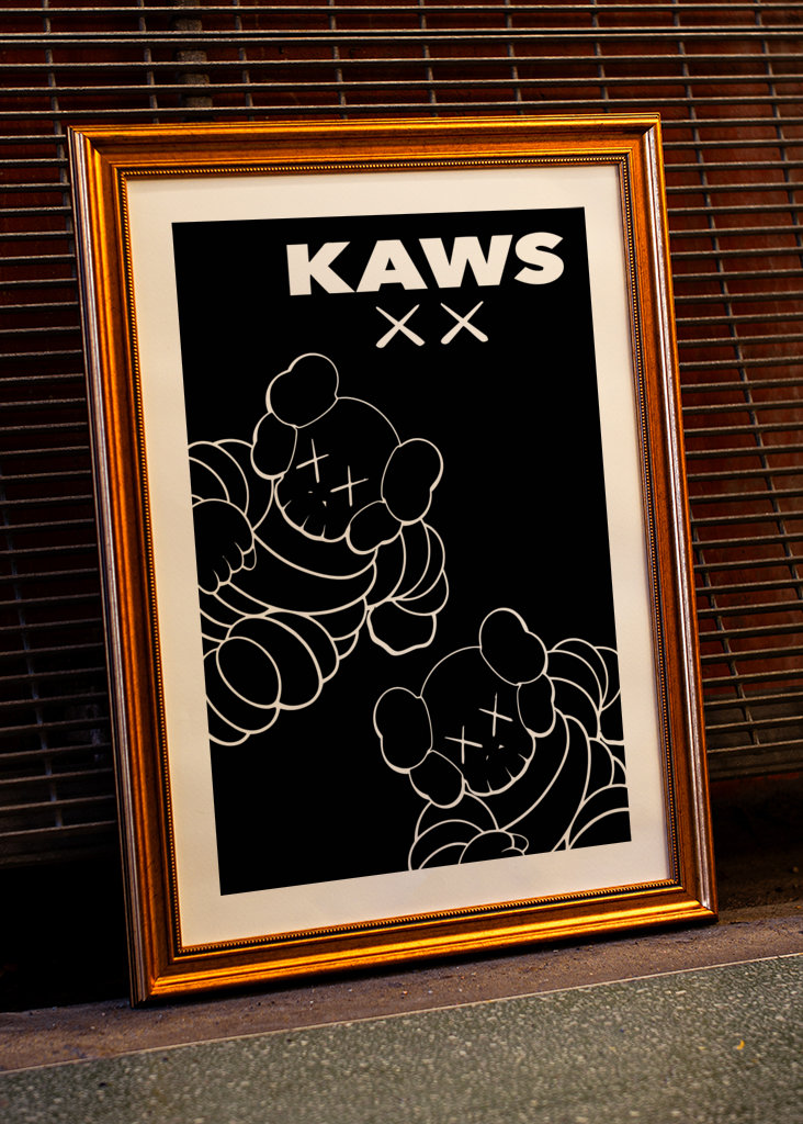 kaws black white
