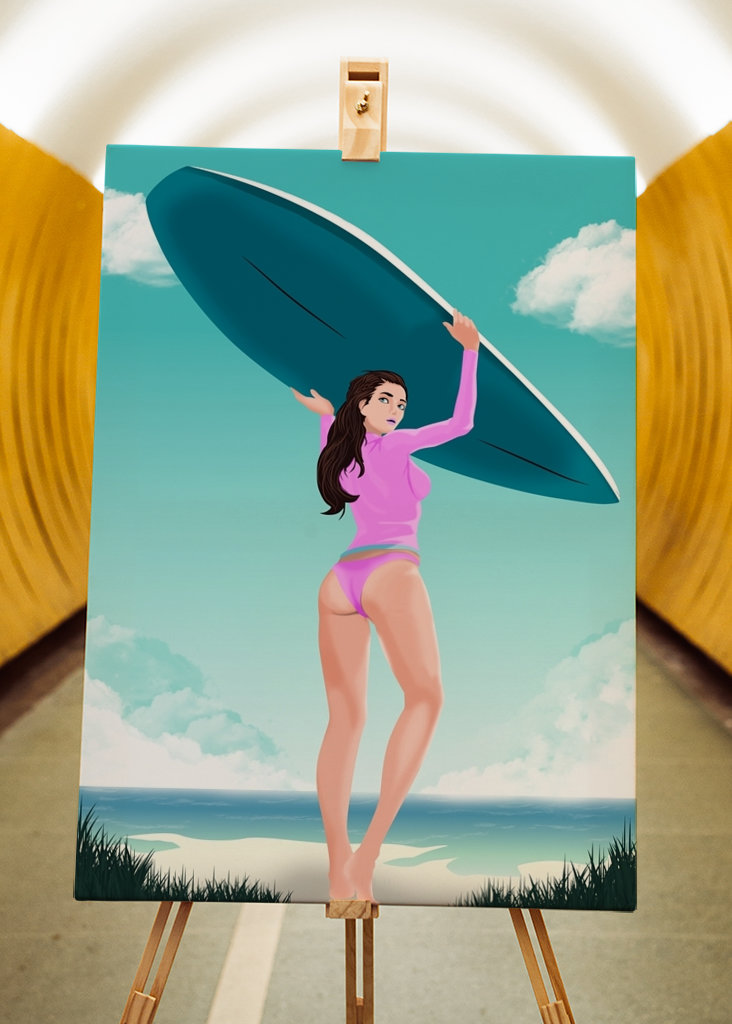 Sexy Surfař Letní Dívka