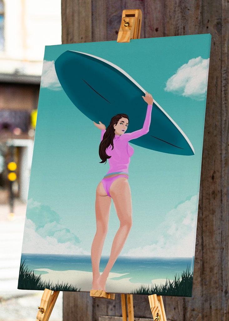 Sexy Surfař Letní Dívka