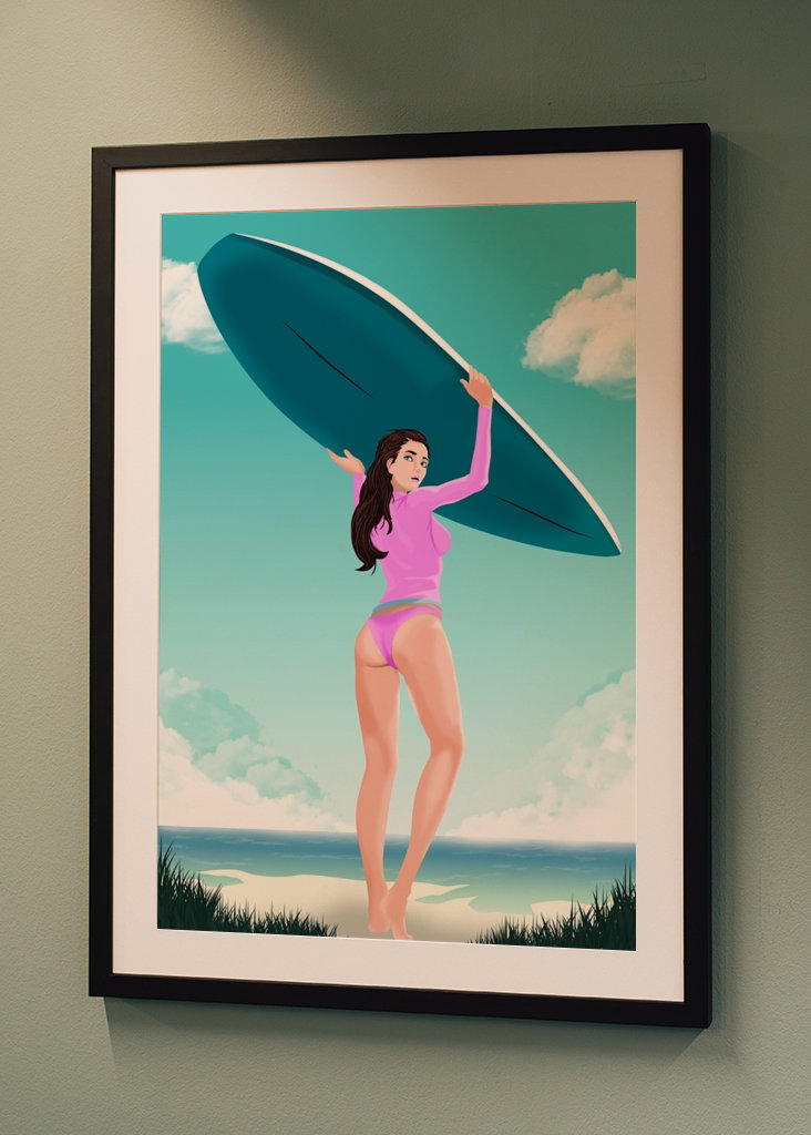 Sexy Surfař Letní Dívka