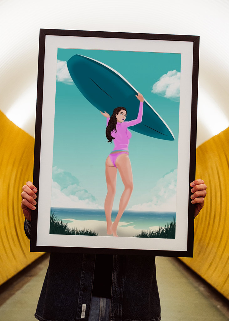 Sexy Surfař Letní Dívka