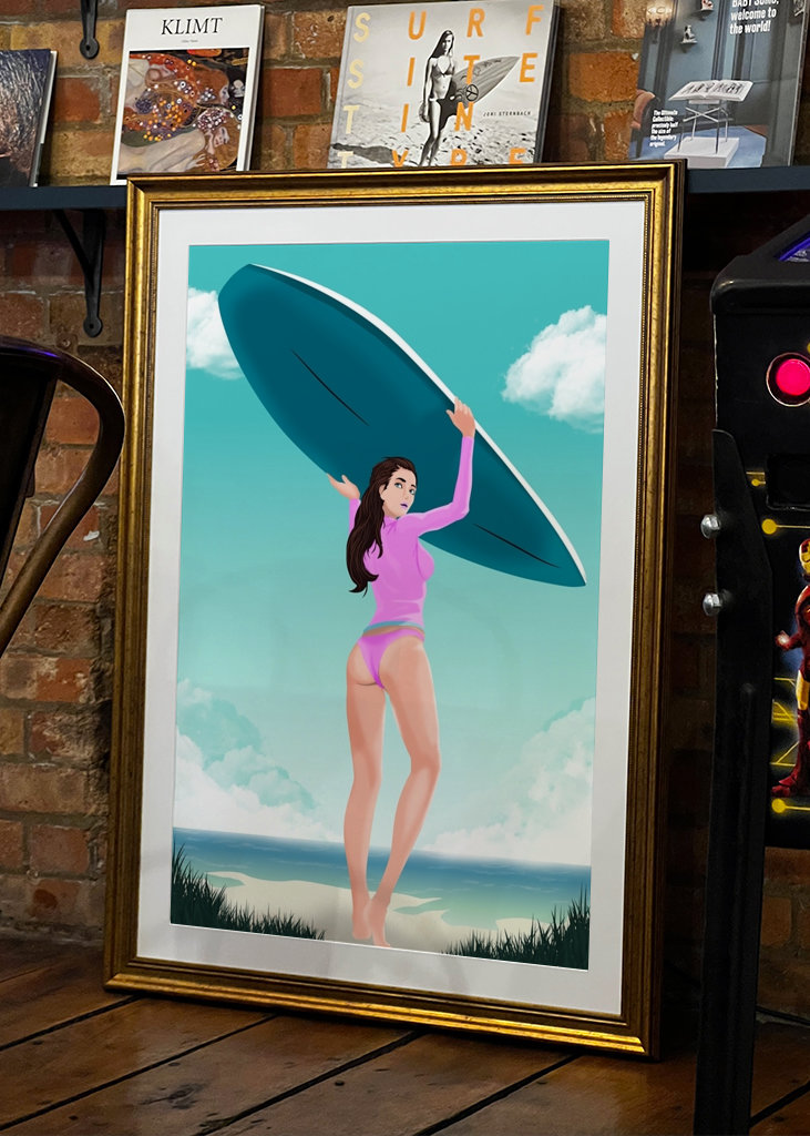 Sexy Surfař Letní Dívka