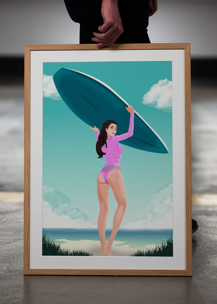 Sexy Surfař Letní Dívka