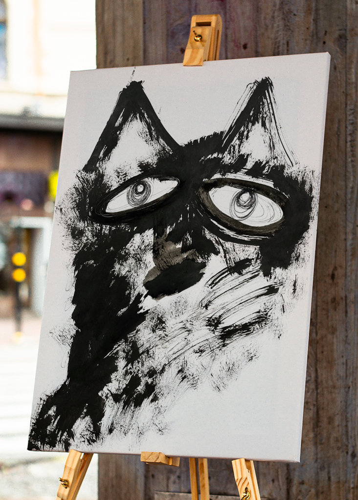 Art brut: Tušová kresba vlk