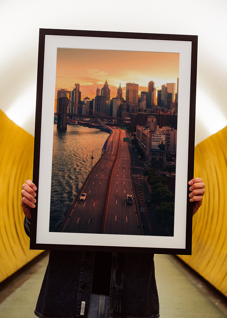 Solnedgang i New York City