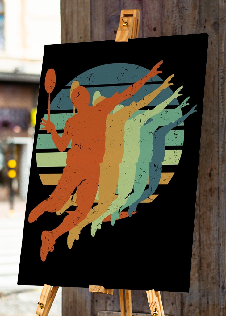 Badminton Player Vintage Retro