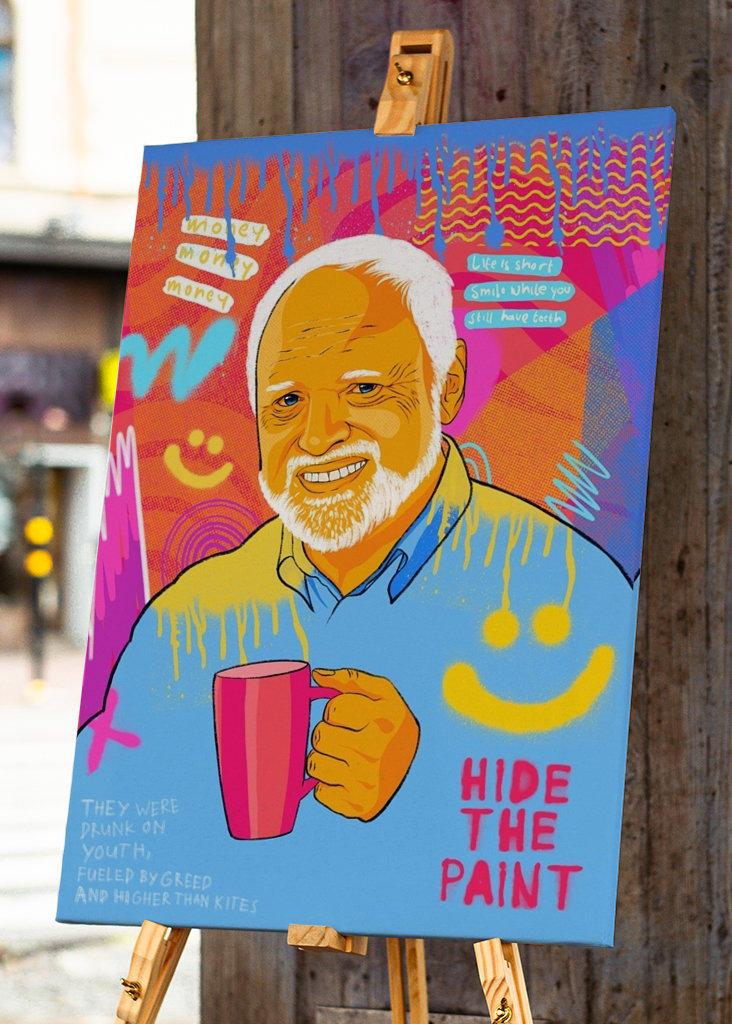 Hide The pain Harold Meme Art 